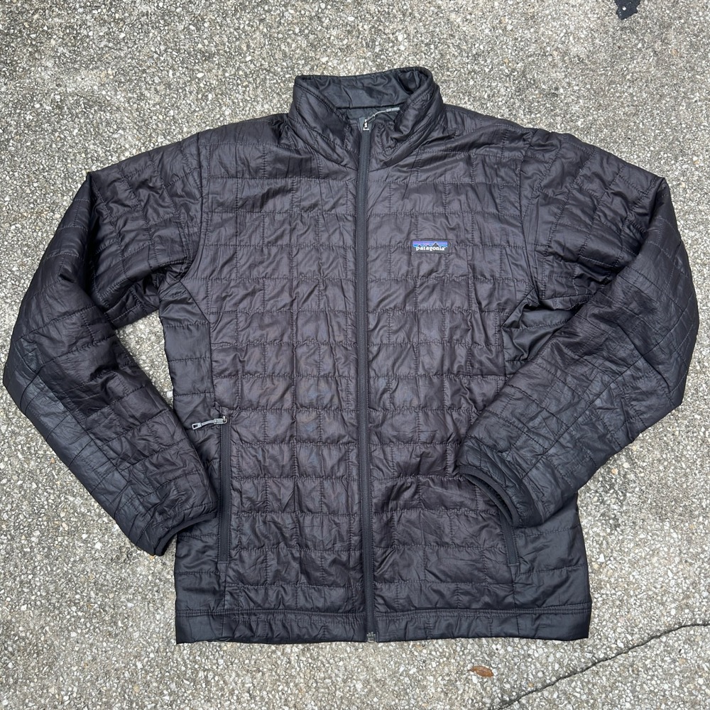 Patagonia Mens Nano Puff Jacket Black Full Zip Insulated Puffer Medium